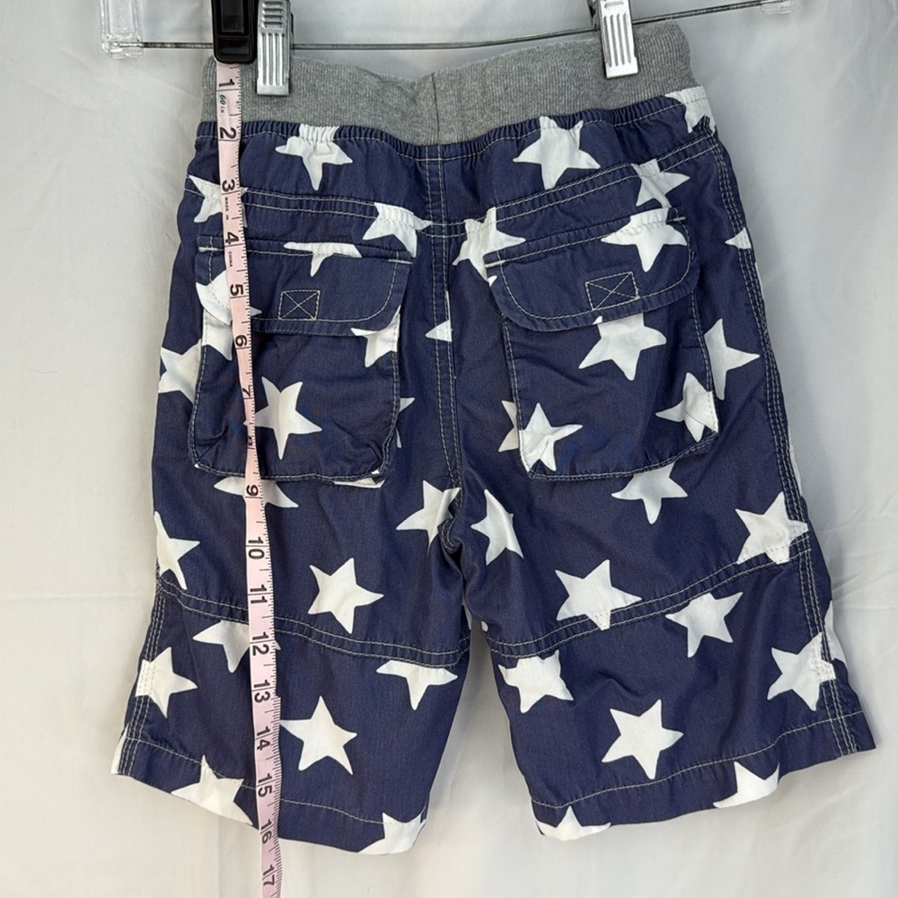 Mini Biden Size 7Y Patriotic Blue and White Star Patterned Swim Shorts - Picture 7 of 7